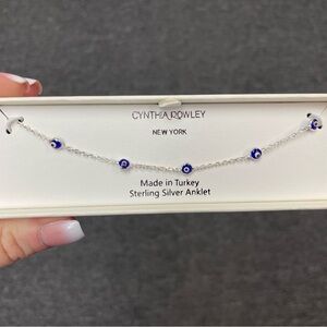 Dainty Sterling Silver Evil Eye Anklet